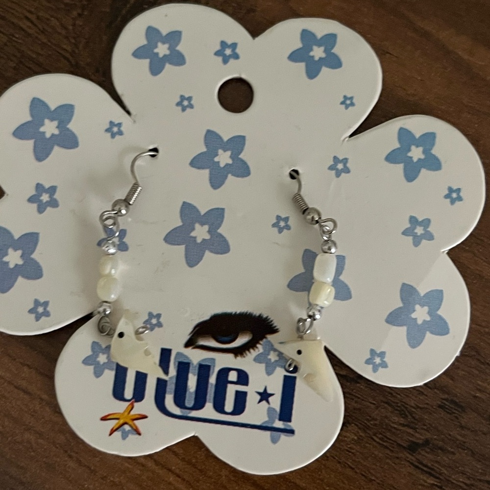 Elegant White Dolphin Earrings